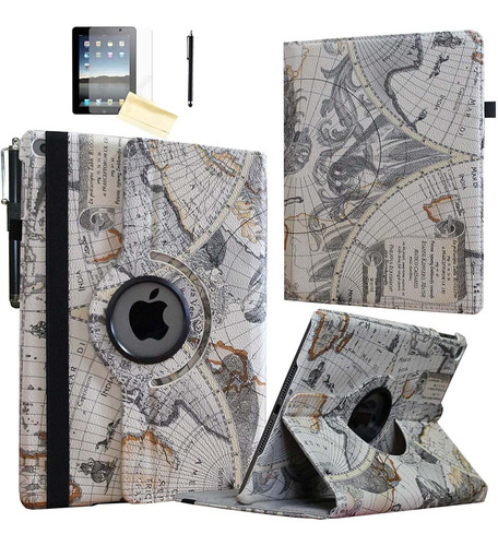 Funda De iPad Air 2 1 De 9.7 Jytrend Con Portalapices Mapa