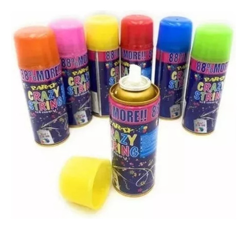 Pack 12 Serpentina Spray 250ml Colores Surtidos