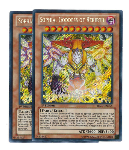 Yugioh 2x Sophia Goddess Of Rebirth Secret 1st Ha07-en055