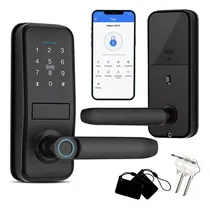 Comprar Tensky Cerradura Electrónica Tuya Wifi 5 Maneras, Cerradura Inteligente, Huella Digital\u002F APP Wifi\u002F Contraseña\u002F Tarjeta IC\u002F Llave Mecánica, Cerradura Digital Inteligente para la mayoría de las puertas