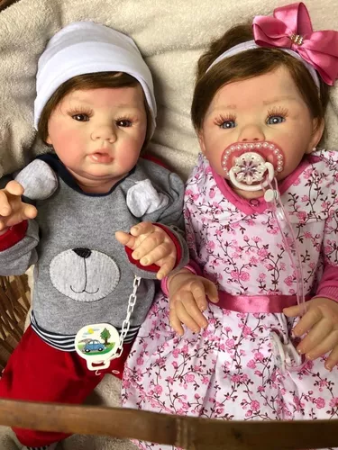 BEBÊ REBORN REALISTA KYLIN CASAL DE GÊMEOS