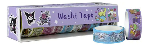 Paquete 10cintas Decorativa Washi Tape 3m 15mm Diseño Kuromi