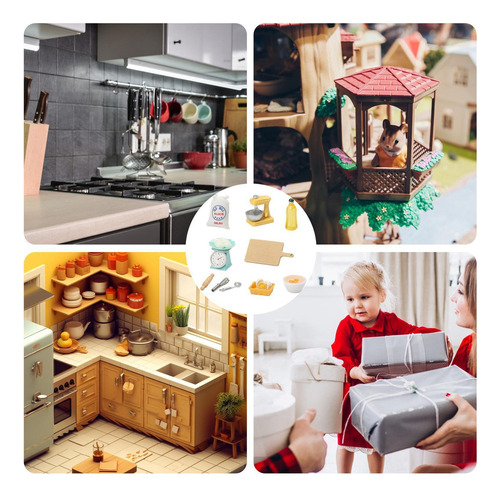 / Juego De Cocina En Miniatura Para Casa De Muñecas Juego