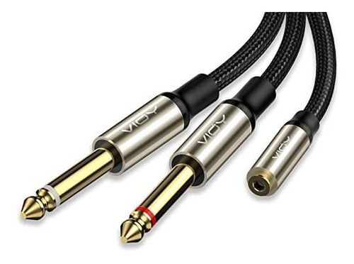 Cable De Audio Vioy 3.5mm A 6.3mm Dual De 35cm -negro