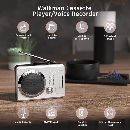 Grabador De Casetes Am/fm, Radio De Bolsillo Y Audio De Voz
