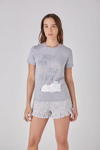 Pijama Promesse Remera Con Short Art 10083 Sweet Verano 