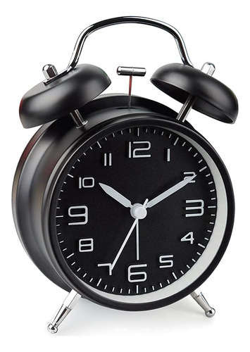 Reloj Despertador Analógico De 4 Pulgadas Con Luz Nocturna Blanco
