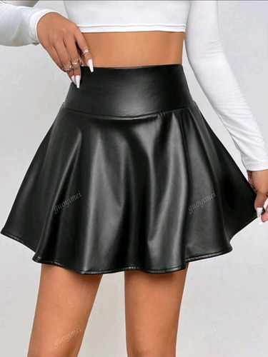 Mini Falda Plisada Short Eco Cuero Confección Nacional