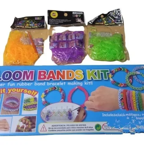 Kit Para Hacer Pulseras Para Niños Gomitas Arcoiris + Telar