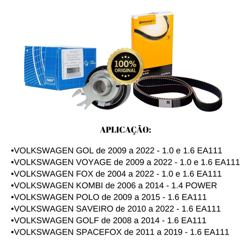 Kit Correia Dentada + Tensor Golf 1.6 8v 2011 2012 2013 2014