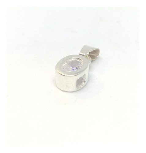 Dije Oval Colgante Cubic 6mm X 8mm Varios Colores Plata 92 