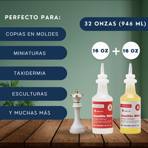 950 Ml Kit Resina De Poliuretano Rigida Alumilite White A+b