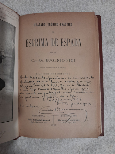 La Esgrimade Espada,eugenio Pini.tratteórpráct,1905,firmado. (Usado)