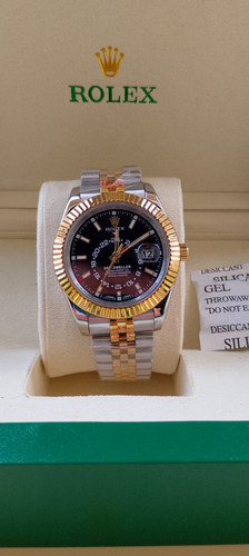 Reloj Rolex Sky Dwellwer Plata/dorado Dorado Negro (Usado)