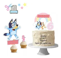Comprar Cake Topper Imprimible Personalizado Tematica Azul Pastel