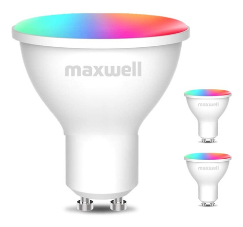 Imagen 1 de 7 de Ampolletas Inteligentes Set X3 Maxwell Gu10 Wifi Tuya Rgb 5w