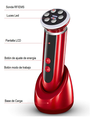 Radiofrecuencia Facial 5 En 1 Beauty Instrument Rf Led Ems