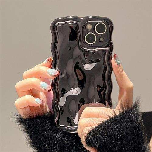Funda Para iPhone, Lujosa, Chapada En 3d, Textura Ondulada, Suave Y Lisa, Coche