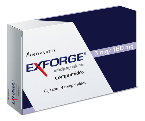 Exforge Comprimido 5 Mg/160 Mg, 14 Comprimidos