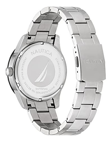 Relógio Com Pulseira De Aço Inoxidåvel Nautica Mens Pacifi