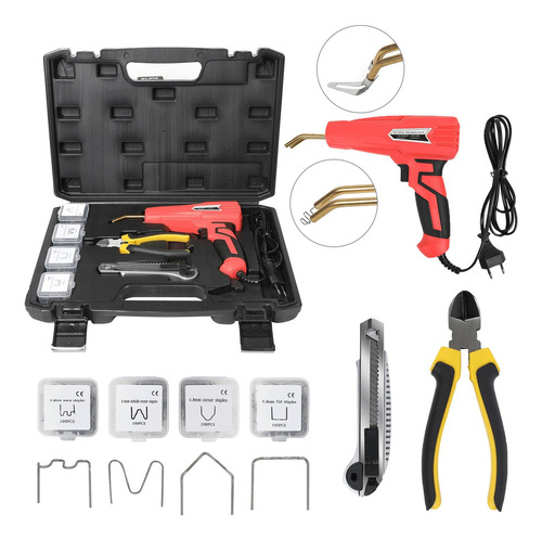 Kit De Soldador De Plástico De 100 W Con 400 Grapas 110v Color Rojo