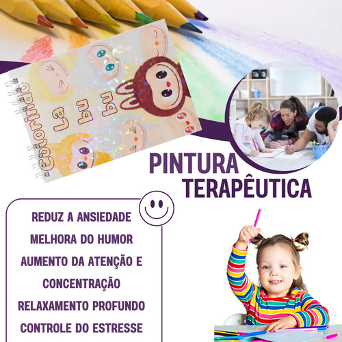 Livro De Colorir Labubu Monsters Em Capa Dura Com Desenhos Variados E Detalhados - Ideal Para Relaxamento, Combater O Estresse E Estimular A Criatividade! Um Presente Incrível Para Crianças E Adultos