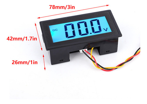 Medidor De Voltaje De Tres Cables Con Pantalla Digital Lcd Y