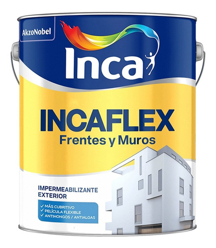 Impermeabilizante Inca Incaflex Frentes Y Muros Blanco 4 L