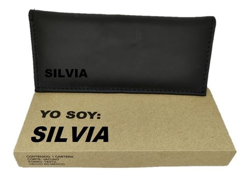 Cartera 100% Piel Dama Personalizada Silvia En Caja