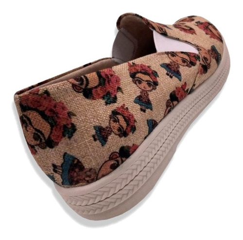Imagen 3 de 4 de Tenis Resorte Slip-on Frida Suave Urbano Combinable Comodo