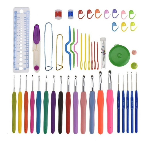 Kit De Crochet - 19 Agujas De Tejer Y Accesorios