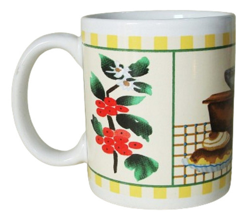 Taza Jarro Mug De Cerámica Esmaltada Estampada Con Asa