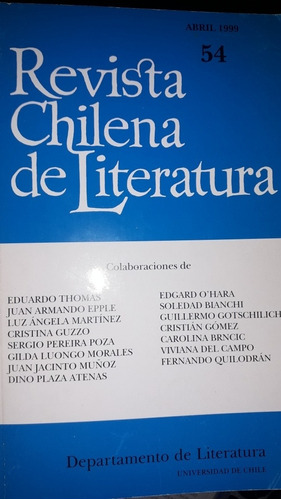 Revista Chilena De Literatura N°54 (abril 1999)