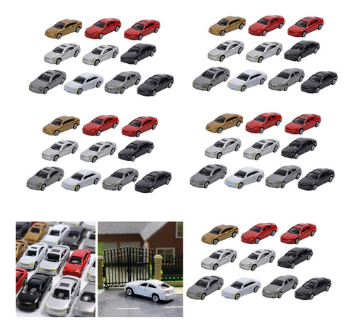 Ho Scale Model Mini Car 1:87 Maqueta Arquitectónica 50 Pcs