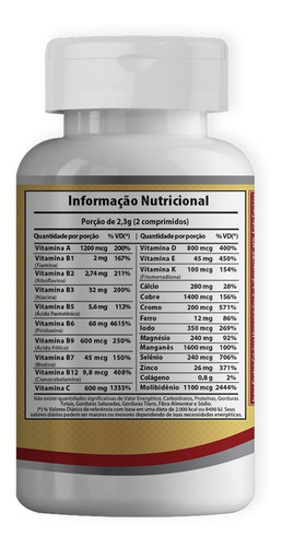 Multi Vitaminas Plus + Minerais 60 Comprimidos