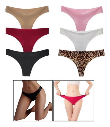 Pack De 6 Calzones Dama Tangas Sexy Sin Costuras