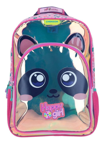 Mochila Grande Chenson Magic Panda Happy Girl Iridiscente