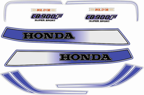 Calcos Honda Cb 900f  Boldor Kit Completo Moto Plata