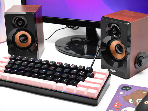 Parlantes Pc Multimedia Potentes 6w Estereo Usb Nisuta Marrón
