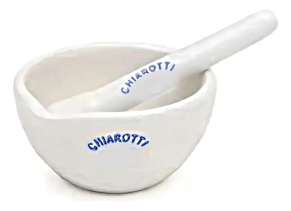 Almofariz Porcelana Chiarotti 305ml Socador Incluso Branco