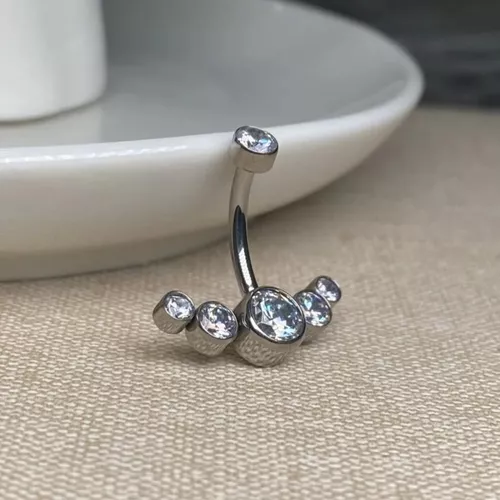 Piercing de Umbigo 100% em Titânio com Cristais - 1SIM108