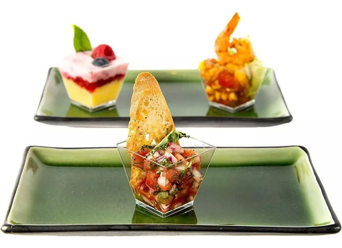 Mini Vasitos Postres Reposteria Plastico Con Cuchara,100pzas