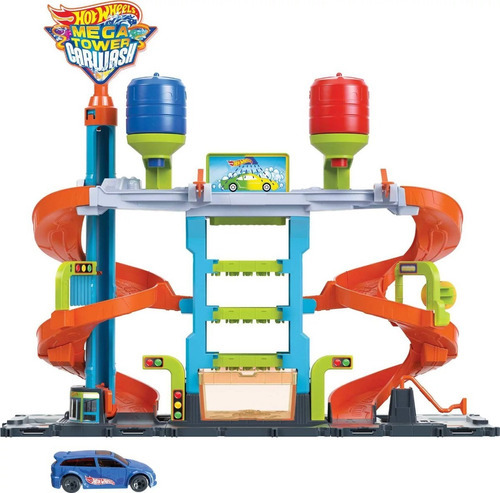 Imagen 1 de 2 de Hotwheels City Megatower Carwash Color Shifters Hdp05 Mattel Color Azul