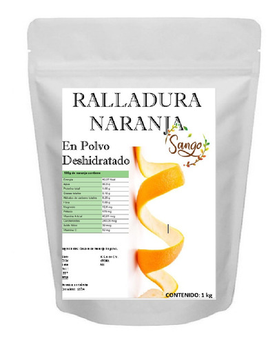 1 Kg De Ralladura O Cascara De Naranja En Polvo Pura