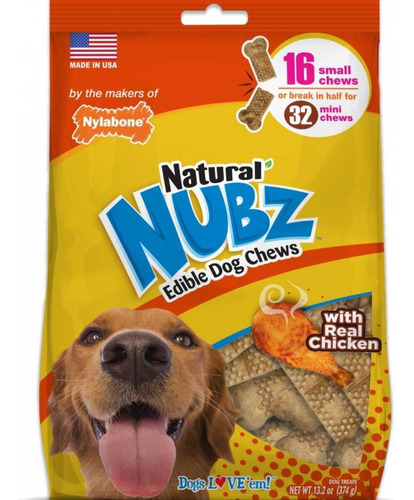 Nubz Juguete Comestible Sabor Pollo Para Perros -16 Unidades