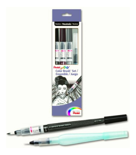 Pentel Arts Water Brush Pinceles Con Depósito De Agua