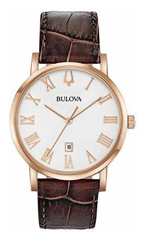 Bulova 97b184 American Clipper Reloj Para Caballero Cuero Ma