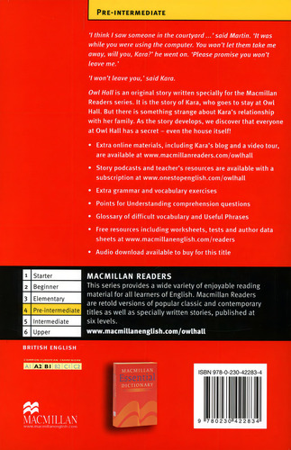 Owl Hall - Macmillan Readers Pre-Intermdiate + Audio Cd, de Campbell, Robert. Editorial Macmillan en inglês internacional