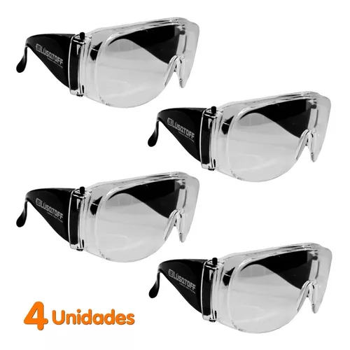 Lentes X 4 Protector Ocular Anteojos Gafas Seguridad Cristal