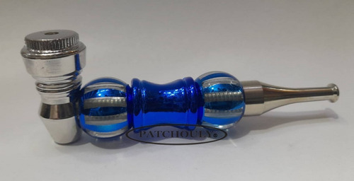Imagen 4 de 5 de Pipa Metal Acrílico Filtro Rejilla Desarmable Tapa 10 Cm.
